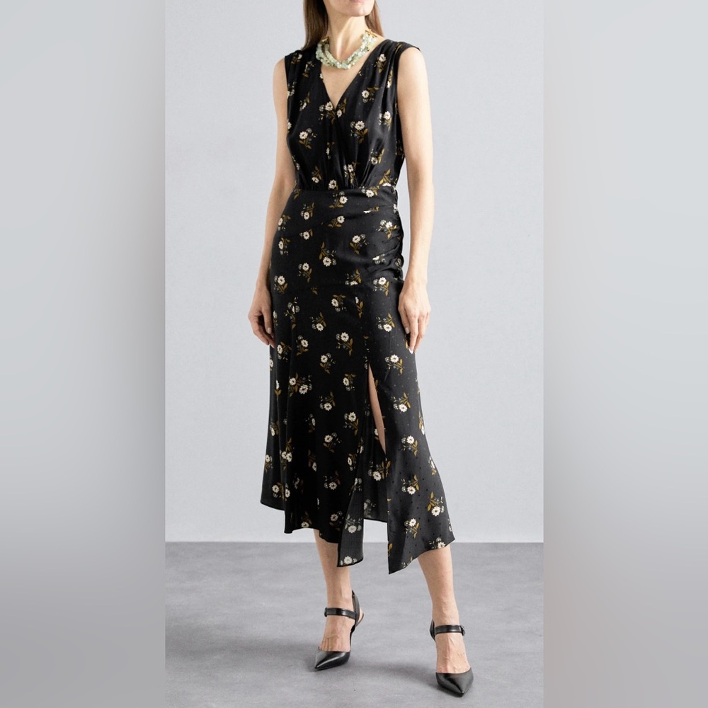 Veronica Beard Wixson Black Floral Dress Sz 8